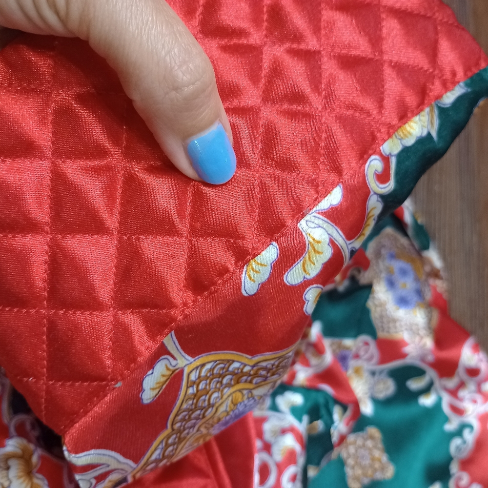 vintage Victoria's Secret gold label Satin Floral Loungewear Maxi Kimono Robe - Picture 9 of 10